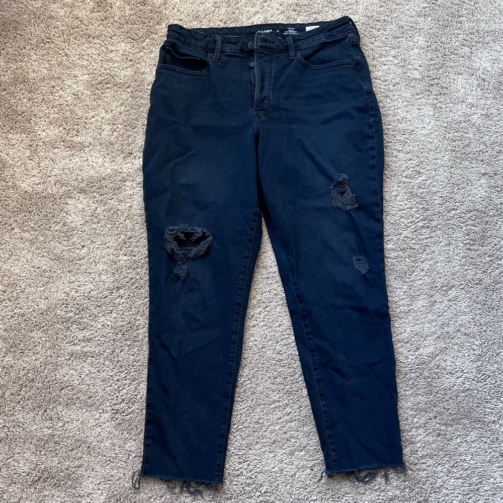 Old Navy - high rise, curvy, O.G. Straight, black denim